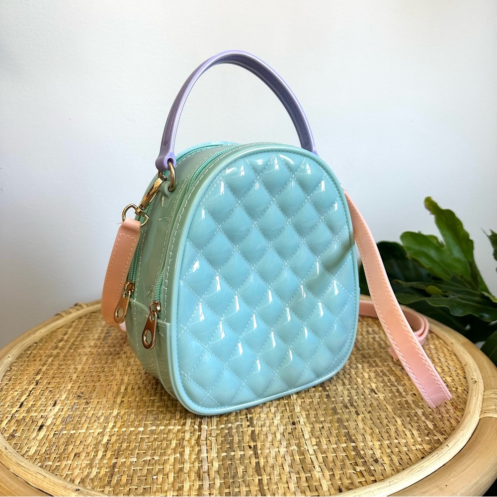 NWOT Mini Pastel Jelly Mini Backpack, Kawaii Convertible Purse Barbie Polly